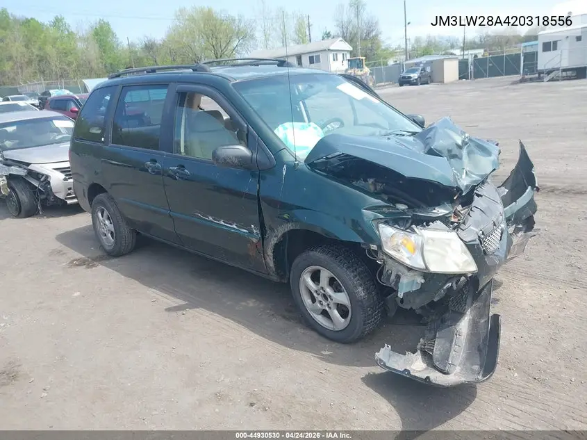 2002 Mazda Mpv Es/Lx VIN: JM3LW28A420318556 Lot: 44930530