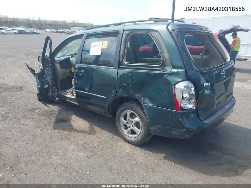 2002 Mazda Mpv Es/Lx VIN: JM3LW28A420318556 Lot: 44930530