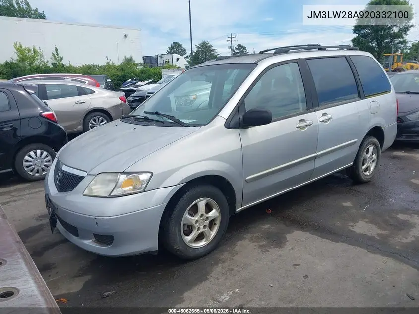 2002 Mazda Mpv Es/Lx VIN: JM3LW28A920332100 Lot: 45062655