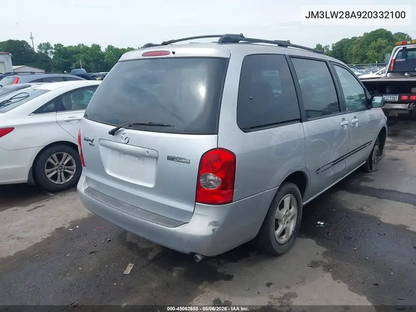 2002 Mazda Mpv Es/Lx VIN: JM3LW28A920332100 Lot: 45062655
