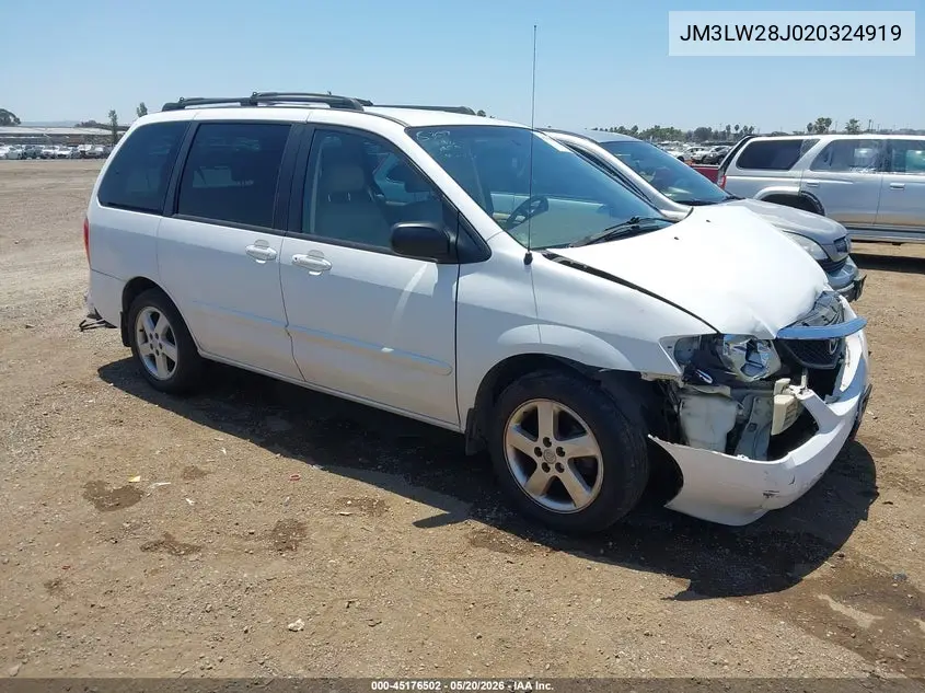 2002 Mazda Mpv Es/Lx VIN: JM3LW28J020324919 Lot: 45176502