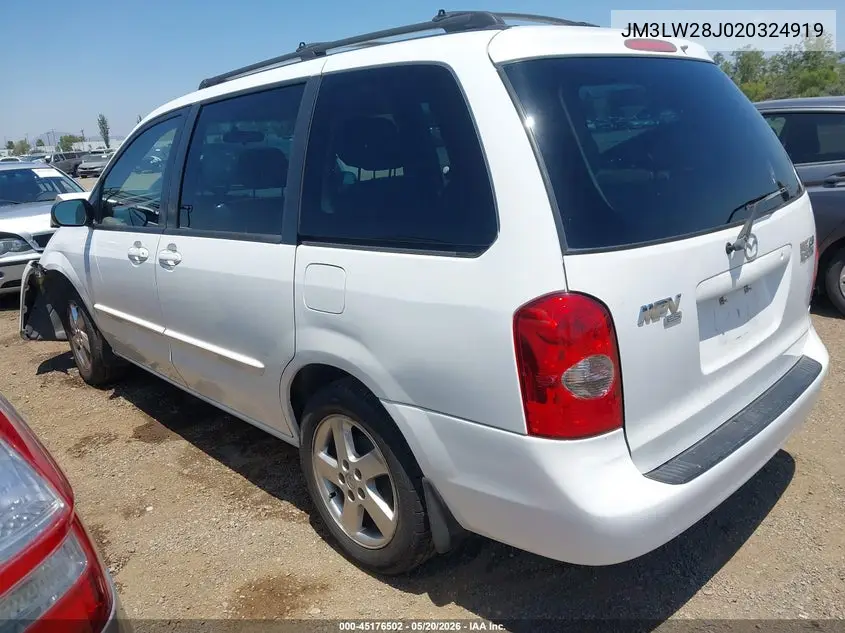2002 Mazda Mpv Es/Lx VIN: JM3LW28J020324919 Lot: 45176502