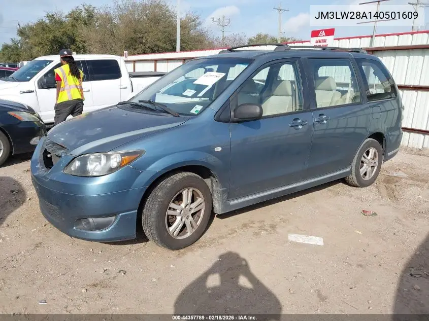 2004 Mazda Mpv Lx VIN: JM3LW28A140501609 Lot: 44357789