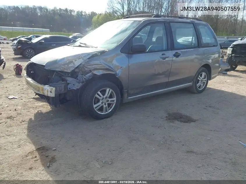 2004 Mazda Mpv Lx VIN: JM3LW28A940507559 Lot: 44613891
