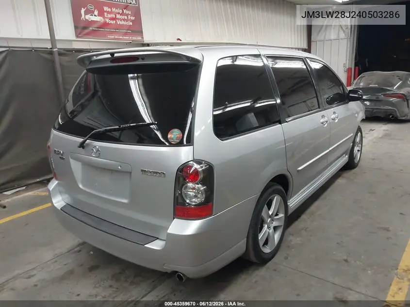2004 Mazda Mpv Es VIN: JM3LW28J240503286 Lot: 45359670
