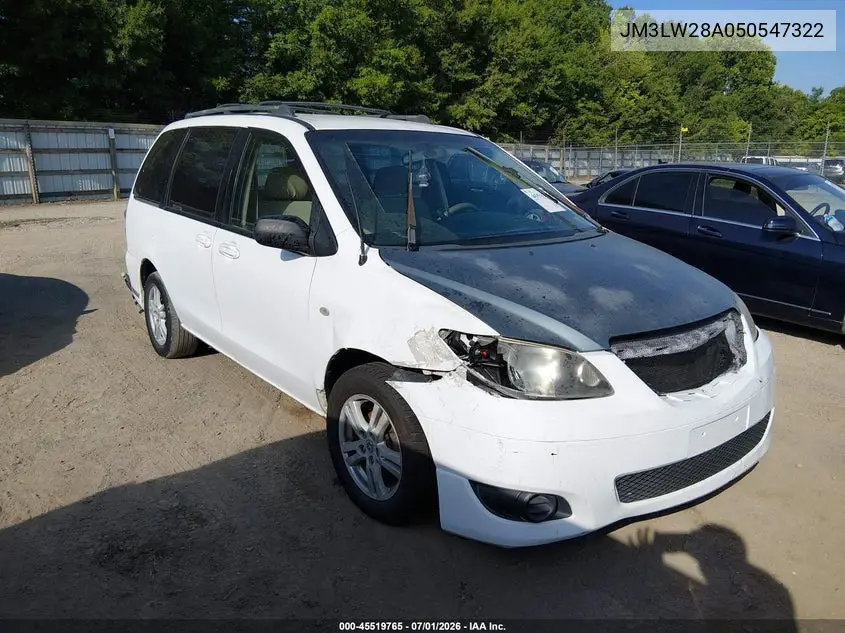2005 Mazda Mpv Lx VIN: JM3LW28A050547322 Lot: 45519765