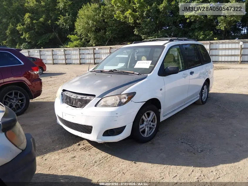 2005 Mazda Mpv Lx VIN: JM3LW28A050547322 Lot: 45519765