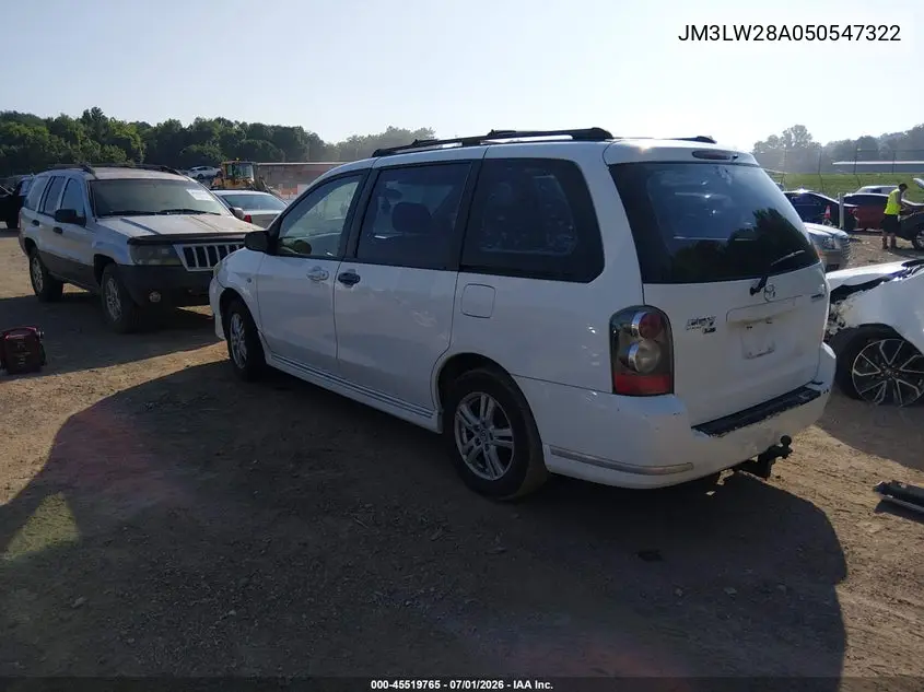 2005 Mazda Mpv Lx VIN: JM3LW28A050547322 Lot: 45519765