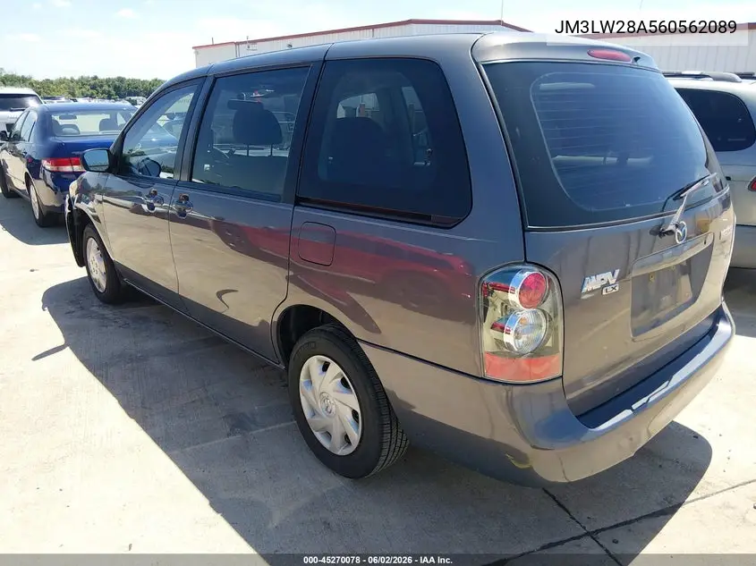 2006 Mazda Mpv Lx-Sv VIN: JM3LW28A560562089 Lot: 45270078