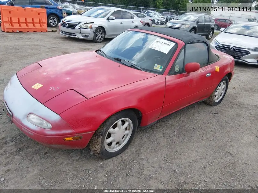 1990 Mazda Mx-5 Miata VIN: JM1NA3511L0101414 Lot: 45615093