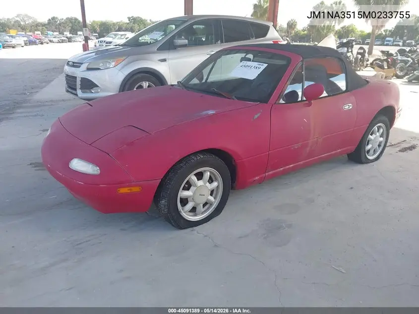 1991 Mazda Mx-5 Miata VIN: JM1NA3515M0233755 Lot: 45091389