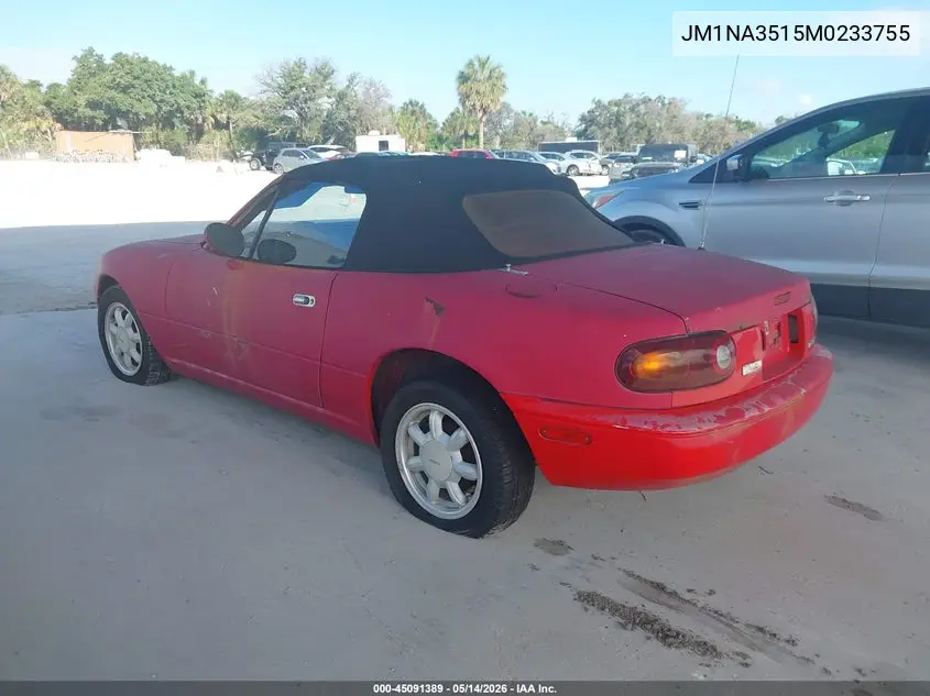 1991 Mazda Mx-5 Miata VIN: JM1NA3515M0233755 Lot: 45091389