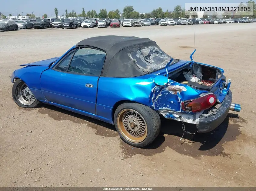1991 Mazda Mx-5 Miata VIN: JM1NA3518M1221805 Lot: 45325999