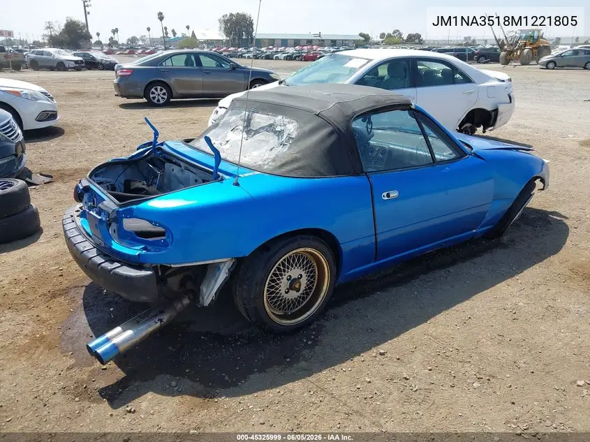 1991 Mazda Mx-5 Miata VIN: JM1NA3518M1221805 Lot: 45325999