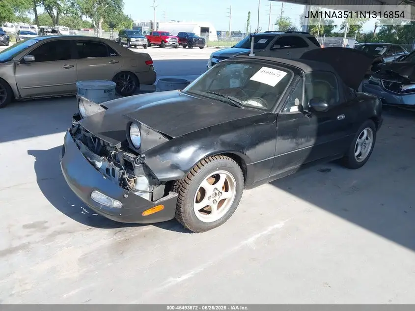 1992 Mazda Mx-5 Miata VIN: JM1NA3511N1316854 Lot: 45493672