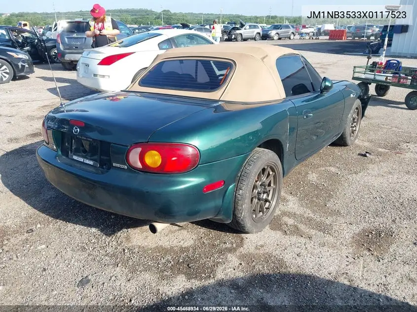 1999 Mazda Mx-5 Miata Leather Pkg/Popular Equipment Pkg/Sports Pkg/Touring Pkg VIN: JM1NB3533X0117523 Lot: 45468934