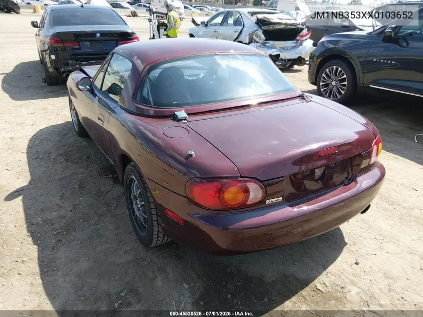1999 Mazda Mx-5 Miata 10Th Anniversary Edition/Leather/Popular Equip/Sport/Touring VIN: JM1NB353XX0103652 Lot: 45530526
