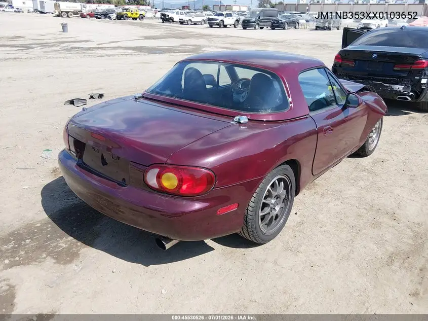 1999 Mazda Mx-5 Miata 10Th Anniversary Edition/Leather/Popular Equip/Sport/Touring VIN: JM1NB353XX0103652 Lot: 45530526