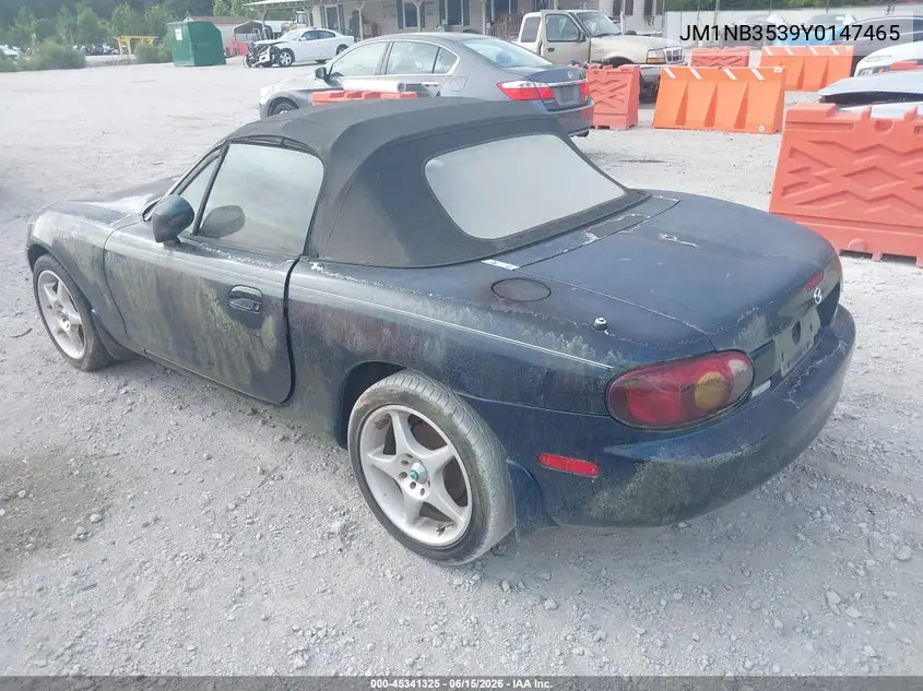 2000 Mazda Mx-5 Miata Ls/Special Edition VIN: JM1NB3539Y0147465 Lot: 45341325