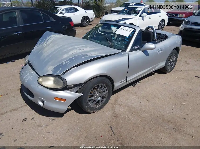 2000 Mazda Mx-5 Miata Ls/Special Edition VIN: JM1NB3538Y0149661 Lot: 45426502