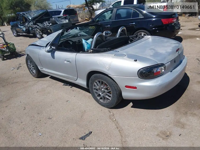 2000 Mazda Mx-5 Miata Ls/Special Edition VIN: JM1NB3538Y0149661 Lot: 45426502