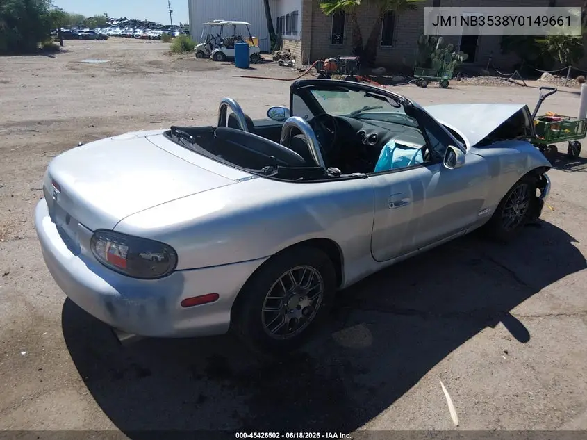 2000 Mazda Mx-5 Miata Ls/Special Edition VIN: JM1NB3538Y0149661 Lot: 45426502
