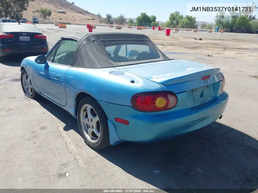 2000 Mazda Mx-5 Miata Ls/Special Edition VIN: JM1NB3537Y0141731 Lot: 45538661