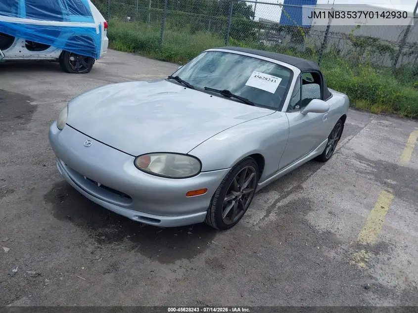 2000 Mazda Mx-5 Miata Ls/Special Edition VIN: JM1NB3537Y0142930 Lot: 45628243