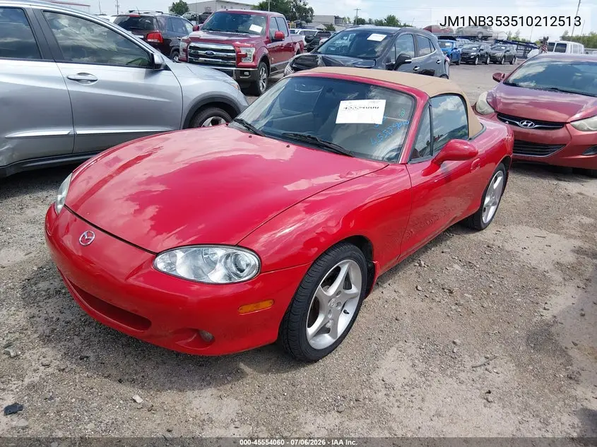 2001 Mazda Mx-5 Miata Ls/Special Edition VIN: JM1NB353510212513 Lot: 45554060