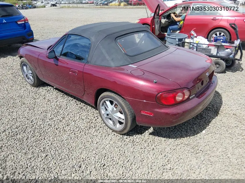 2003 Mazda Mx-5 Miata Cloth/Ls/Se/Shinsen VIN: JM1NB353030310772 Lot: 45421691