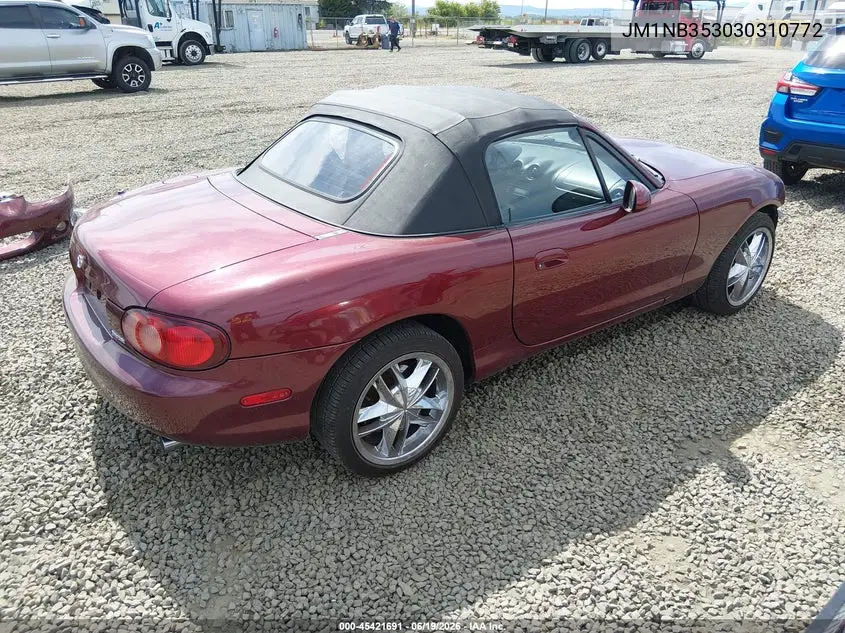 2003 Mazda Mx-5 Miata Cloth/Ls/Se/Shinsen VIN: JM1NB353030310772 Lot: 45421691