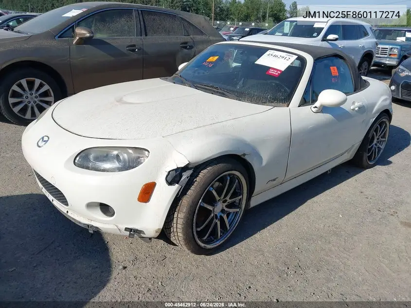 2006 Mazda Mx-5 VIN: JM1NC25F860117274 Lot: 45462912