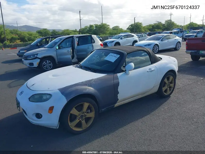 2007 Mazda Mx-5 Sport VIN: JM1NC25F670124337 Lot: 45547081