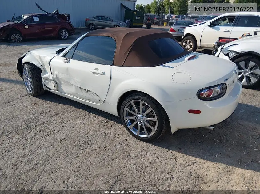 2007 Mazda Mx-5 Miata VIN: JM1NC25F870126722 Lot: 45622402
