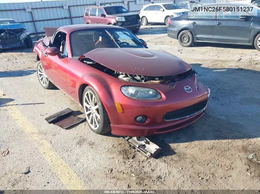 2008 Mazda Mx-5 Grand Touring VIN: JM1NC26F580151237 Lot: 43636732