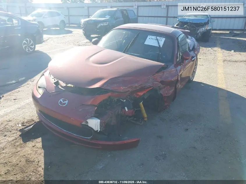 2008 Mazda Mx-5 Grand Touring VIN: JM1NC26F580151237 Lot: 43636732