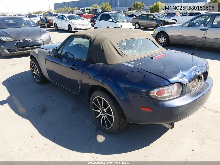 2008 Mazda Mx-5 Miata VIN: JM1NC25F580153605 Lot: 45688804