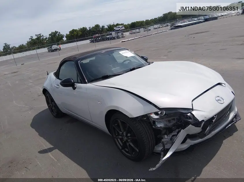 2016 Mazda Mx-5 Miata Club VIN: JM1NDAC75G0106351 Lot: 45352523