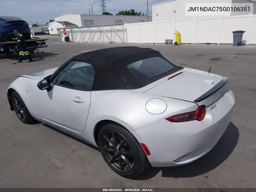 2016 Mazda Mx-5 Miata Club VIN: JM1NDAC75G0106351 Lot: 45352523