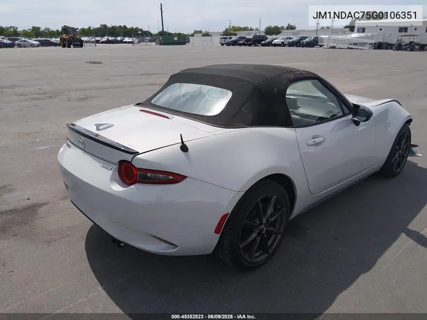 2016 Mazda Mx-5 Miata Club VIN: JM1NDAC75G0106351 Lot: 45352523
