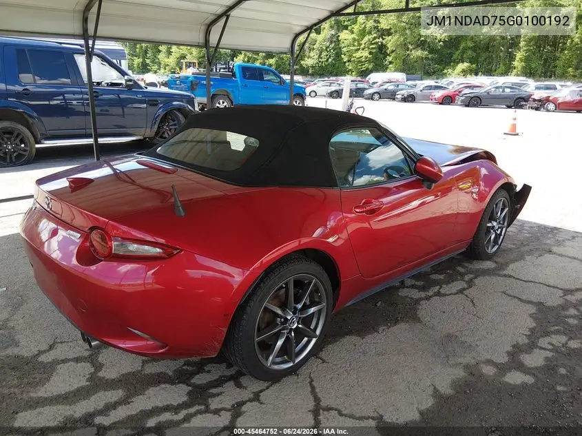 2016 Mazda Mx-5 Miata Grand Touring VIN: JM1NDAD75G0100192 Lot: 45464752