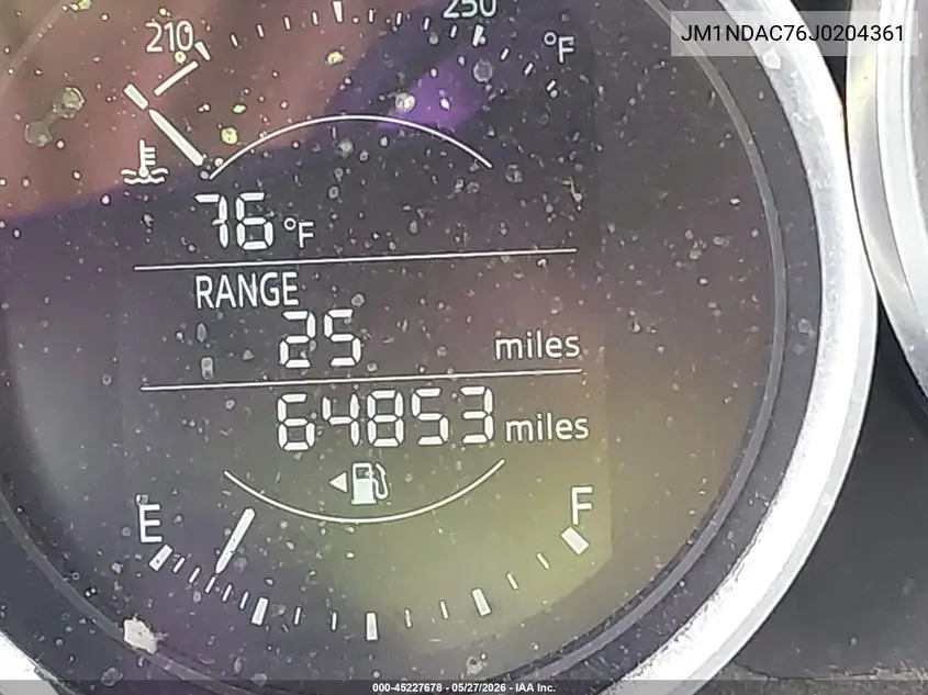 2018 Mazda Mx-5 Miata Club VIN: JM1NDAC76J0204361 Lot: 45227678