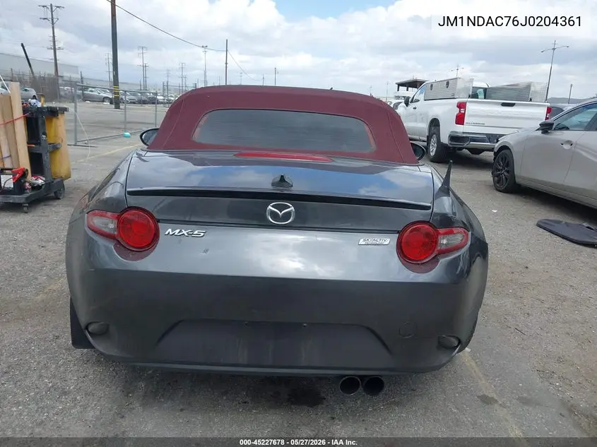 2018 Mazda Mx-5 Miata Club VIN: JM1NDAC76J0204361 Lot: 45227678