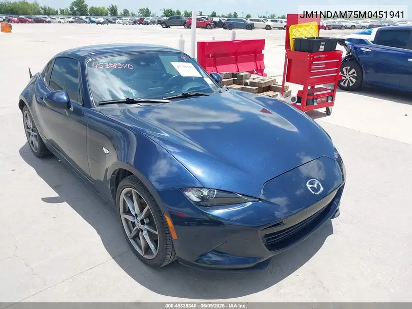 2021 Mazda Mx-5 Miata Rf Grand Touring VIN: JM1NDAM75M0451941 Lot: 45338340