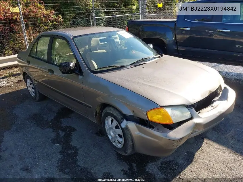 1999 Mazda Protege Dx/Lx VIN: JM1BJ2223X0194842 Lot: 43140674