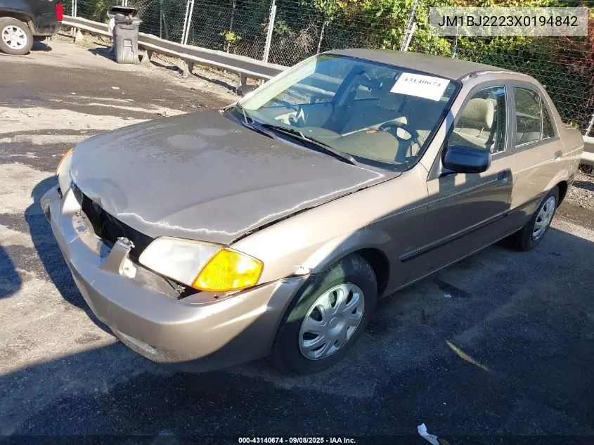 1999 Mazda Protege Dx/Lx VIN: JM1BJ2223X0194842 Lot: 43140674