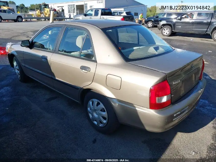 1999 Mazda Protege Dx/Lx VIN: JM1BJ2223X0194842 Lot: 43140674