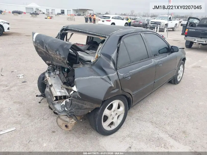 2000 Mazda Protege Es VIN: JM1BJ221XY0207045 Lot: 44175875