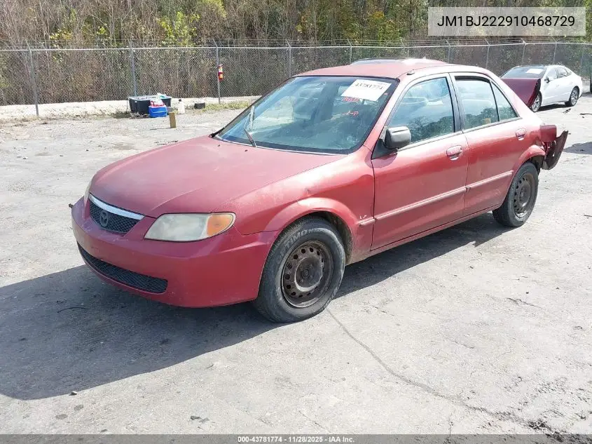 2001 Mazda Protege Dx/Lx VIN: JM1BJ222910468729 Lot: 43781774
