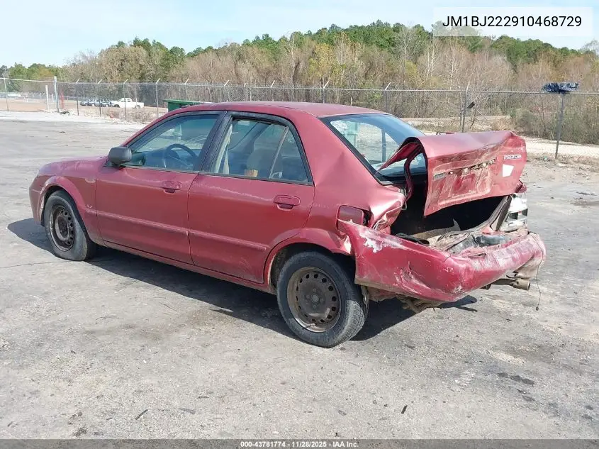 2001 Mazda Protege Dx/Lx VIN: JM1BJ222910468729 Lot: 43781774